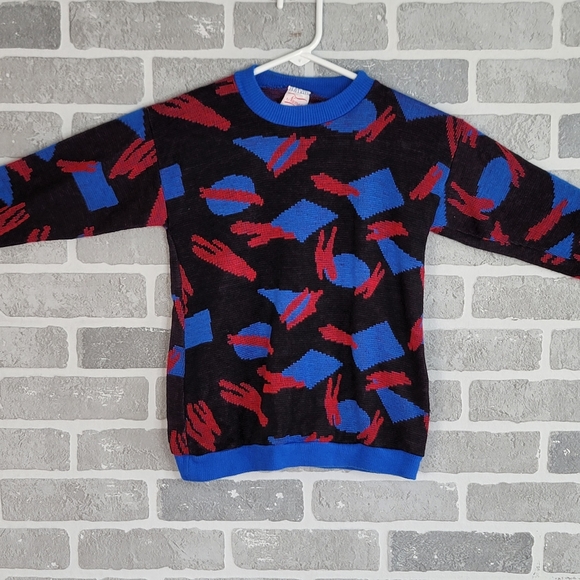 names Other - Names Made in USA Vintage Youth Abstract Camo Sweater Youth Size 5 / 6 - 13